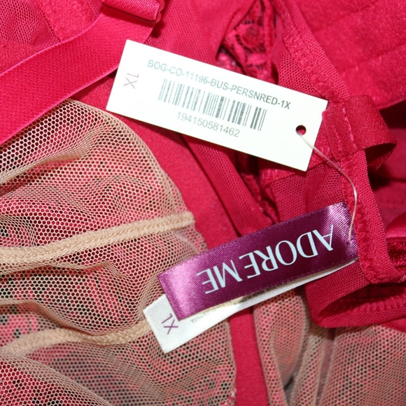 Adore Me. Hot Pink Lace Bustier Corset with Garters. Sz. 1XL - Picture 8 of 8